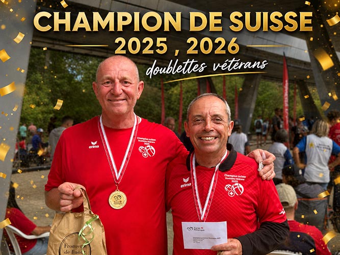 Champions Suisse 2025-2026 au boulodrome du club "Le MOTTY" à Ecublens