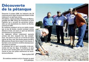 Découverte de la pétanque à Ecublens
